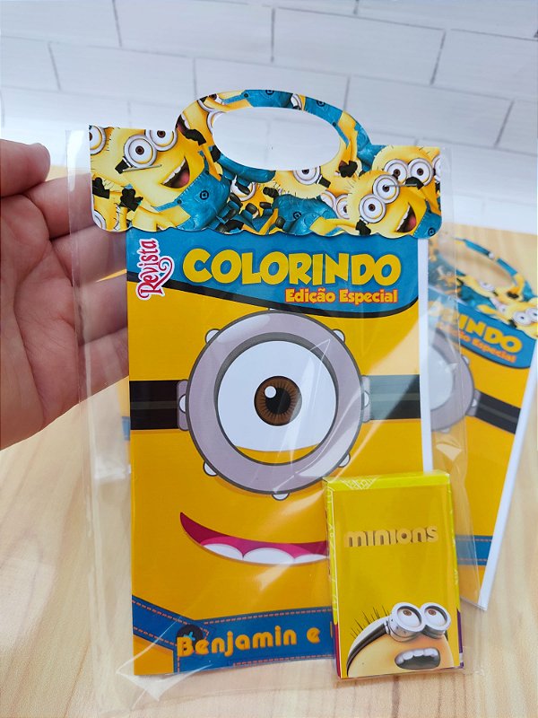 Kit Livrinho de Colorir Personalizado Minnions