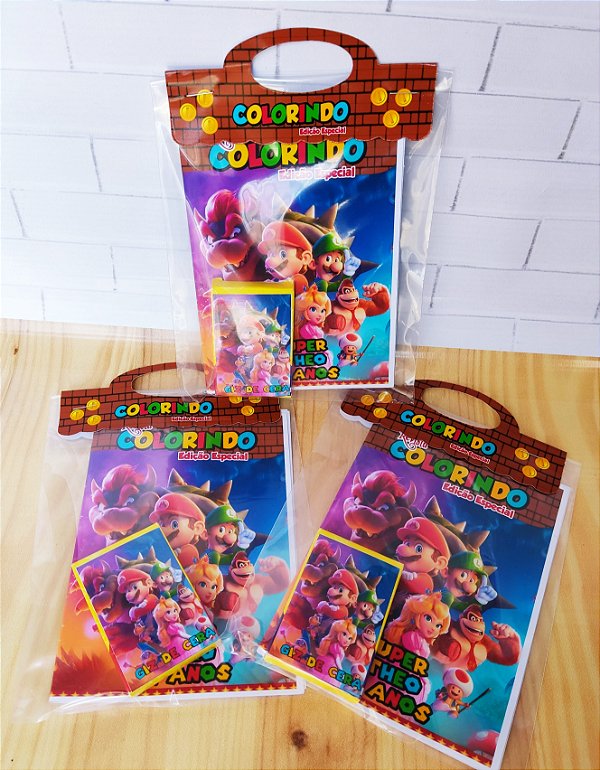 Kit Livrinho de Colorir Personalizado Super Mario O Filme