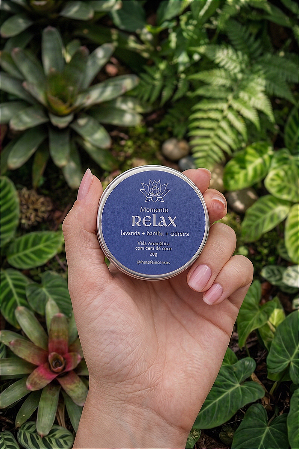 Vela Aromática Mini Momento Relax - Lavanda, Bambu e Cidreira