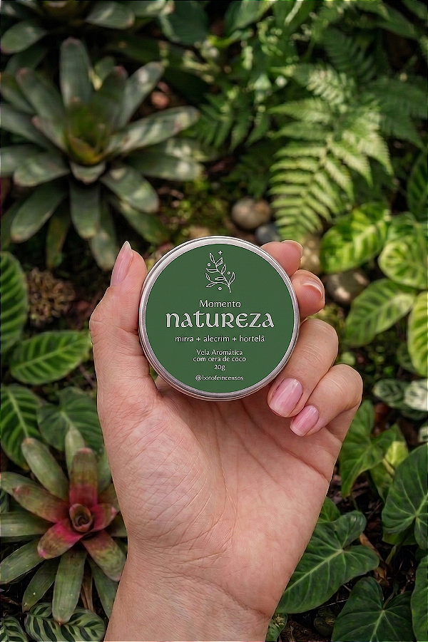 Vela Aromática Mini Momento Natureza - Mirra, Hortelã e Alecrim