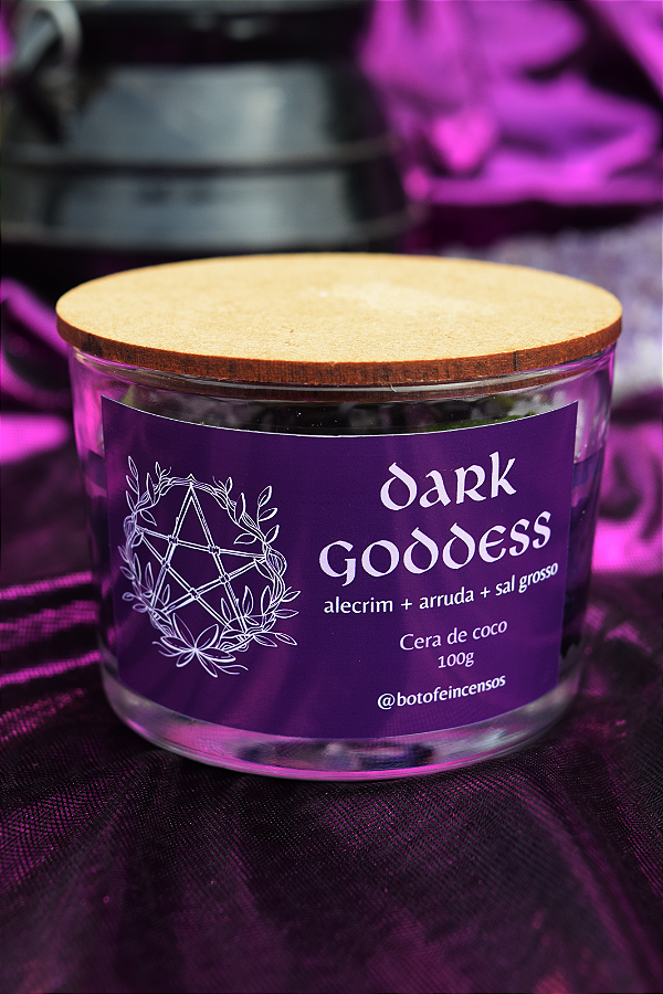 Vela Aromática Dark Goddess - Alecrim, Arruda e Sal grosso