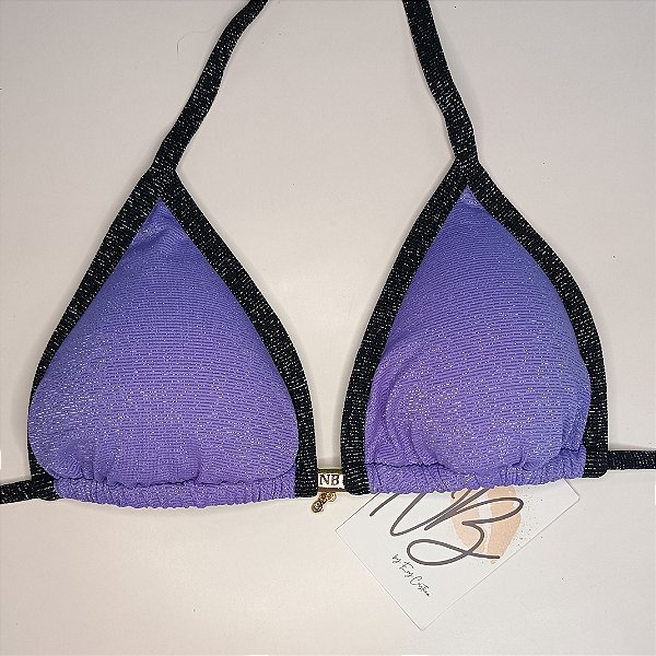 Top Basic Bronze com Bojo Removível - Shine -  Preto + Lavanda