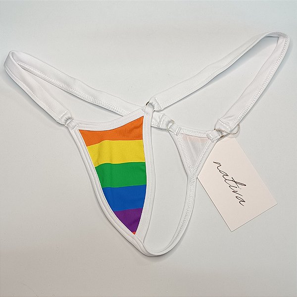 Calcinha Micro 3 Extreme Cós Fixo - Rainbow + Branco