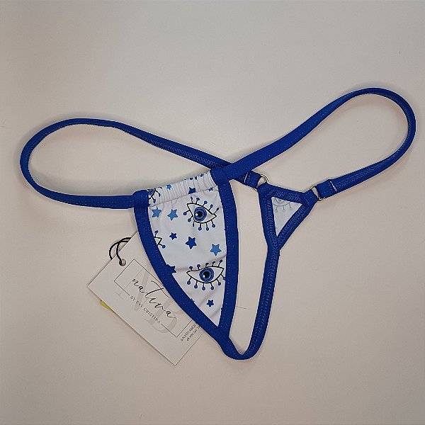 Calcinha Extreme Micro 2 - Fixa - Olhinhos+ Azul Royal