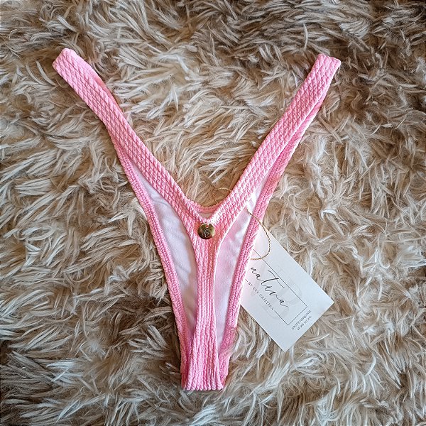 Calcinha Micro Extreme Delta - Frente Menor - Rosa Pastel Texturizado