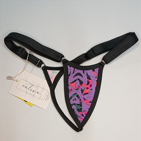 Calcinha Extreme Micro 3 Cós Regulagem - Mandala + Preto Liso