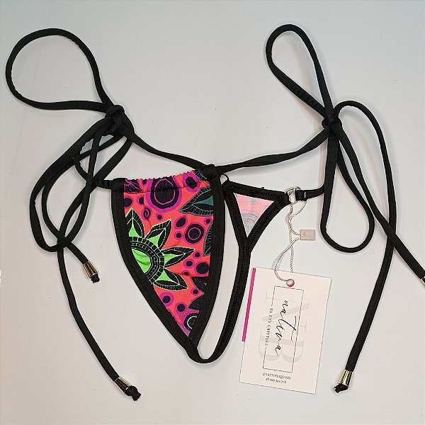 Calcinha Extreme Micro 2 com Lacinho - Mandala + Preto Liso