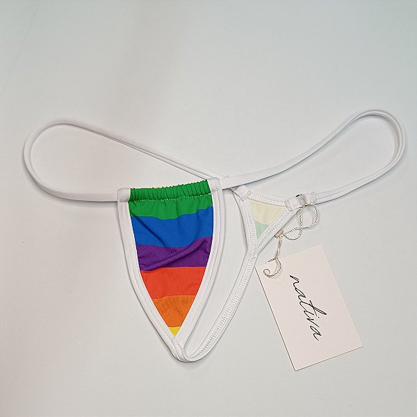 Calcinha Extreme 2 Cós Fixo - Rainbow + Branco