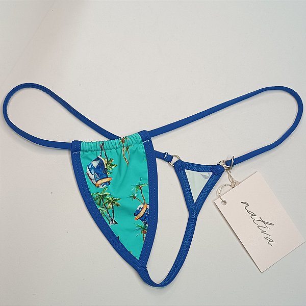 Calcinha Extreme 2 Cós Fixo - Aloha Turquesa + Azul Royal