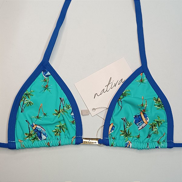 Top Micro - Aloha Turquesa + Azul Royal