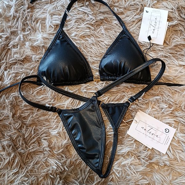 Conjunto - Top Com Bojo Removível + Calcinha Extreme 3 - Preto Cirrê