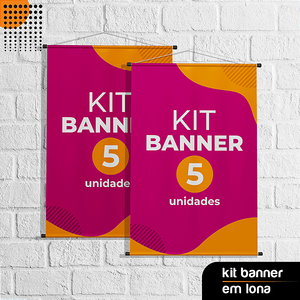 Kit com 5 Mini Banner's Impresso em Lona - Envie seu Logo