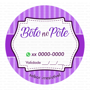 Adesivo Bolos e Doces 4X4 cm  - Lilás