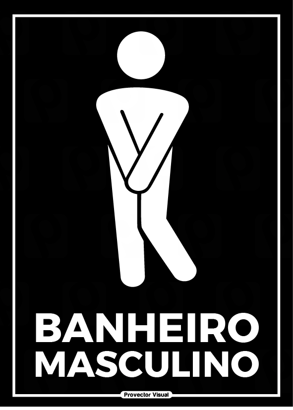 Placa Banheiro Masculino 15x20 cm