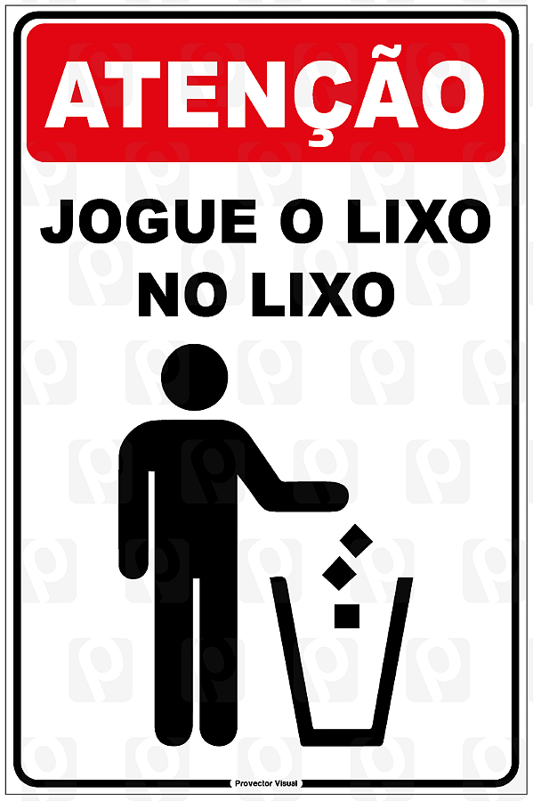 Placa Lixo 20x30 cm