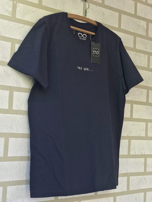 Camiseta Vai Que - azul marinho