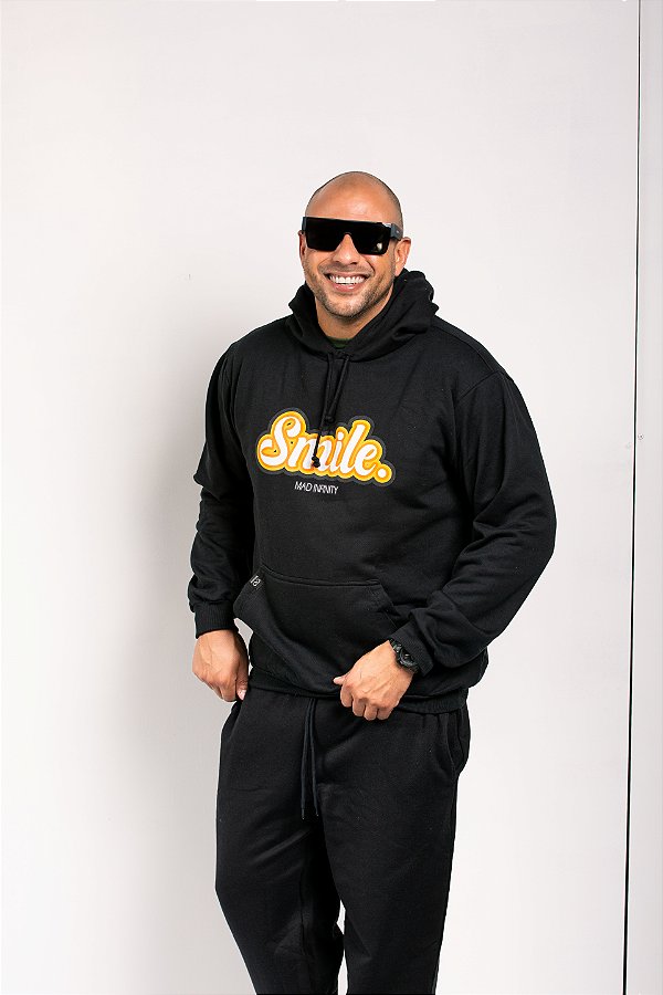 MOLETOM SMILE- PRETO