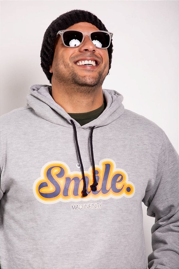 MOLETOM SMILE CINZA