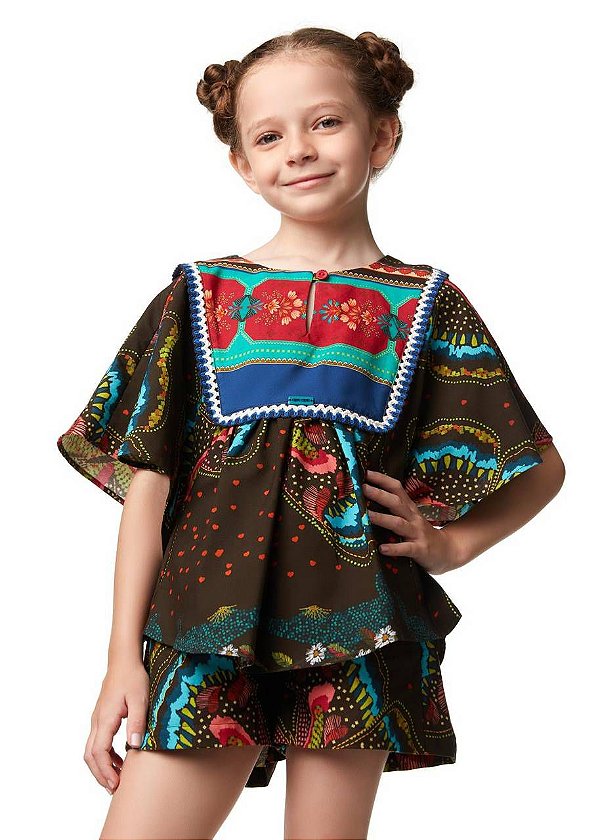 Conjunto Shorts E Bata Borboletário Teen