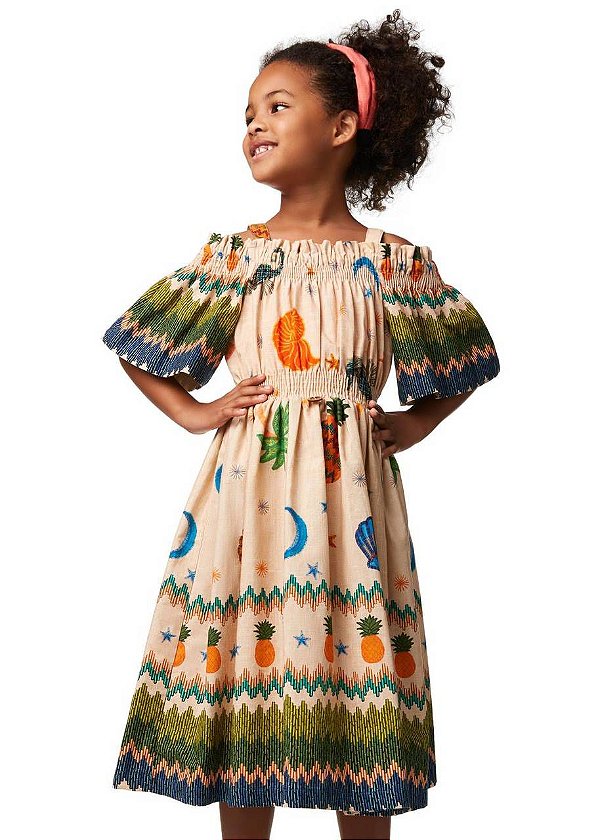 Vestido Ciganinha Praia Kids
