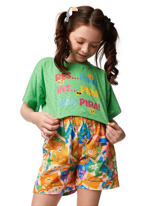 Top Cropped Respira Inspira Não Pira Teen