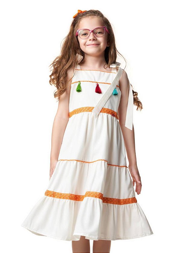 Vestido Pérola Com Renda Kids