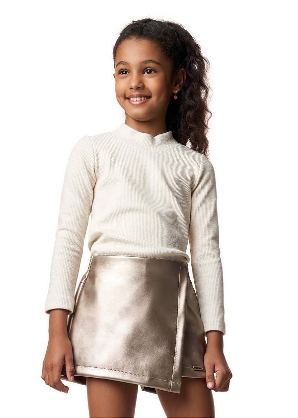 Shorts Saia Metalizado Teen