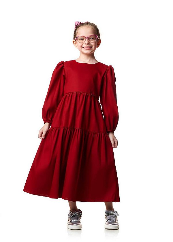 Vestido Longo Coração Kids