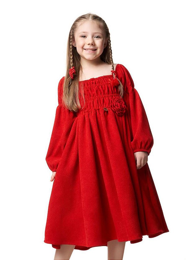 Vestido Midi Canelado Cereja Kids