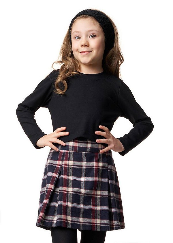 Shorts Saia Xadrez Kids