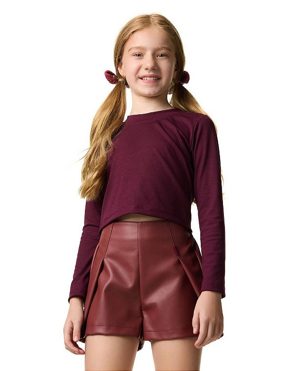 Cropped Malha Canelada M/l Teen