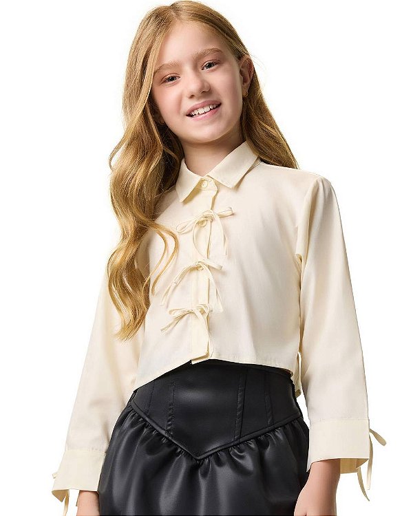 Camisa Cropped Algodão Teen