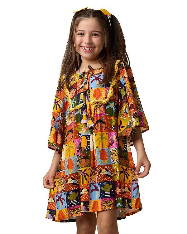 Vestido Com Crochê Tropicalia