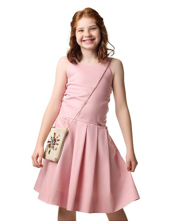 Vestido Cintura Deslocada Rosa