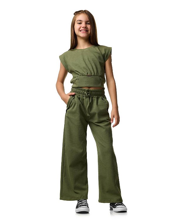 Conjunto Calça E Blusa Malha Texturizada Teen