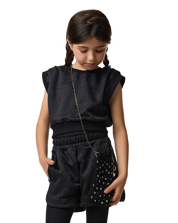 Conjunto Shorts E Top Moletom Glow Kids