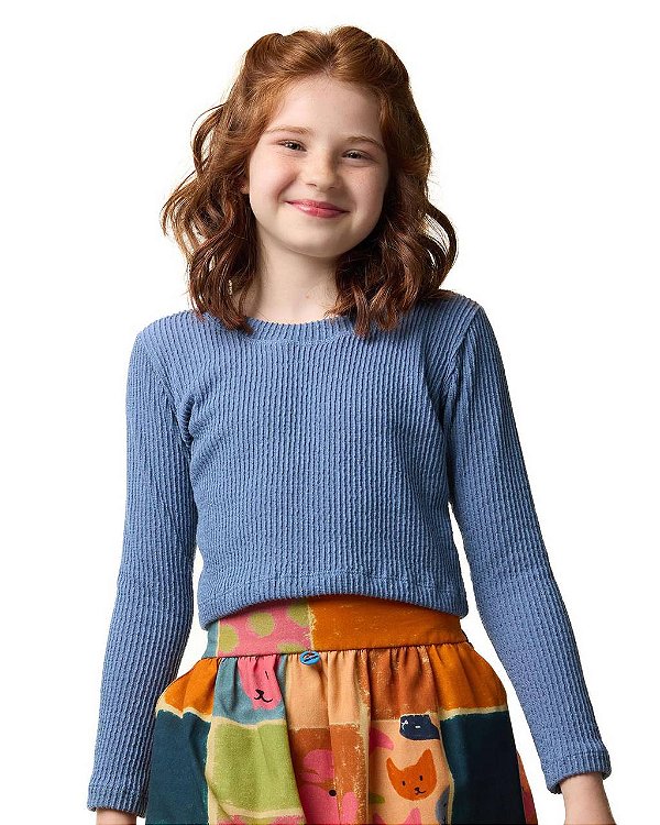 Cropped Malha Boucle M/l Teen