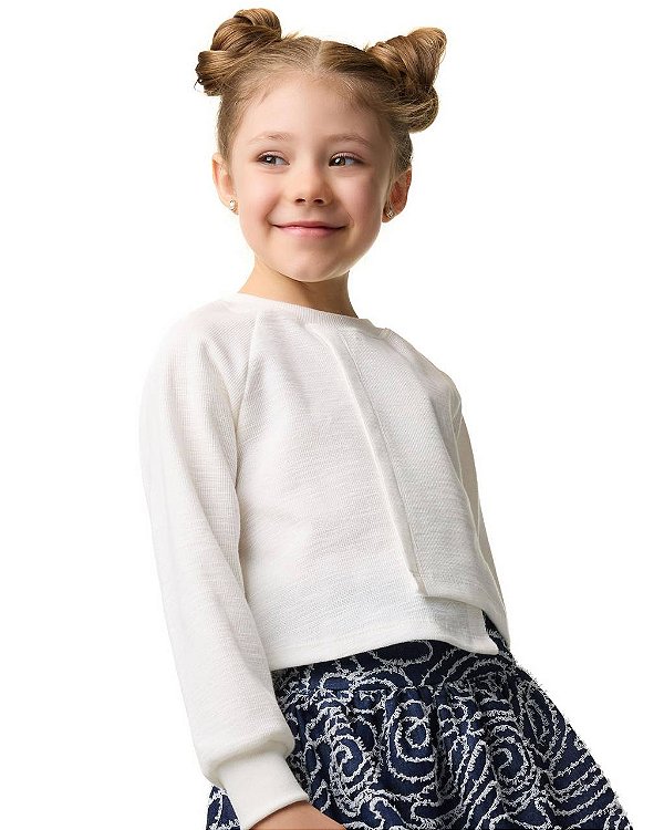 Blusa Cropped Malha Texturizada Kids