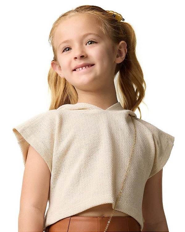 Blusa Malha Trico Com Capuz Kids