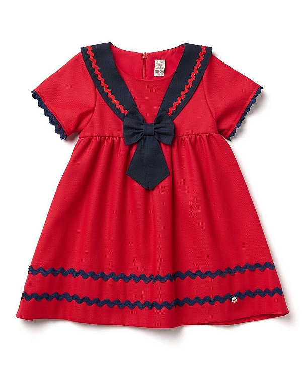 Vestido Bebê Marinheirinha Vermelho
