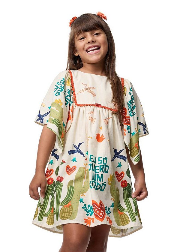 Vestido Xodó Mangas Borboleta