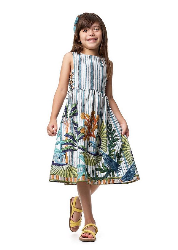 Vestido Amarração Arara Azul