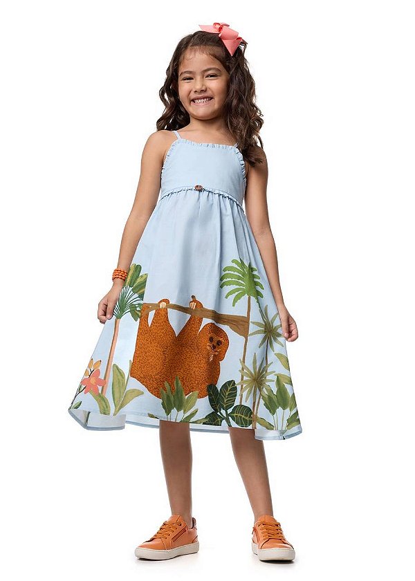 Vestido Alças Preguiça Teen