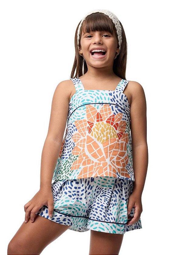 Conjunto Shorts E Top Vitória Regia Kids