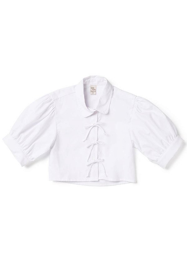 Camisa Cropped Lacinhos Teen