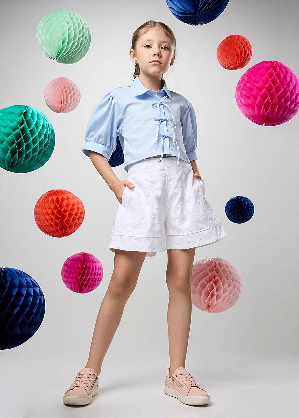 Camisa Cropped Lacinhos Kids