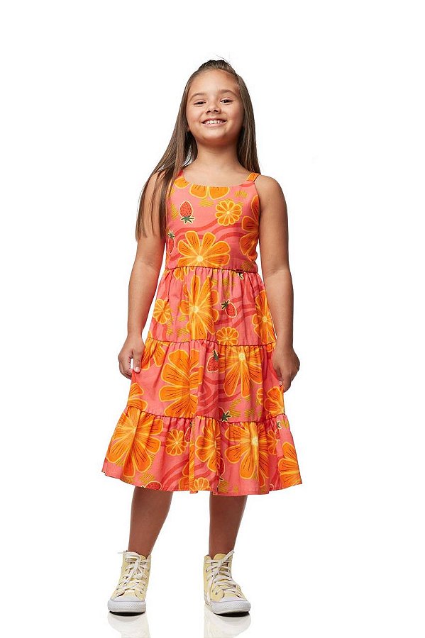 Vestido Midi Flor De Morango