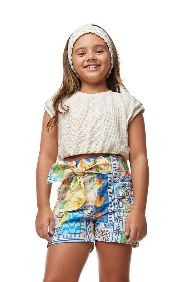 Cropped Tricô Com Shorts Rio