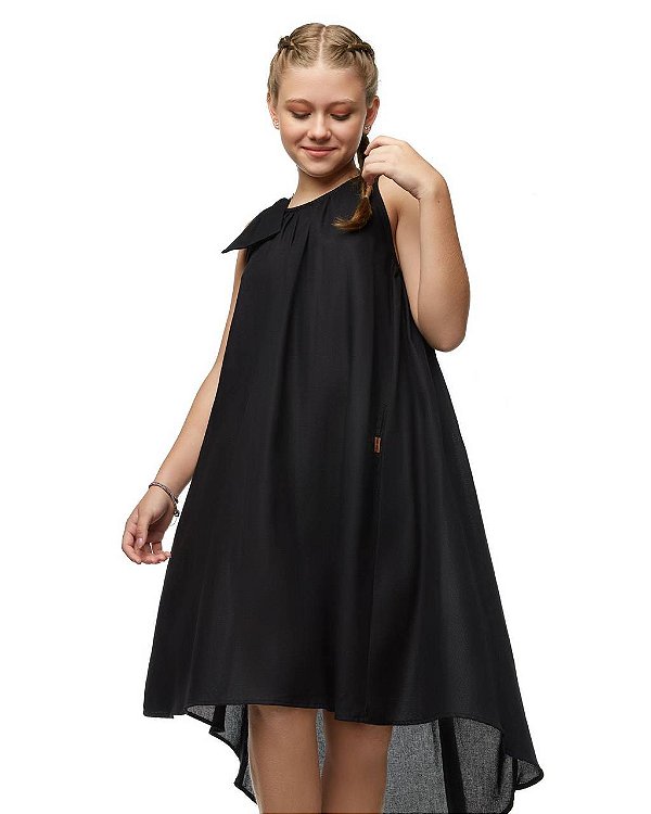 Vestido Mullet Laço Preto