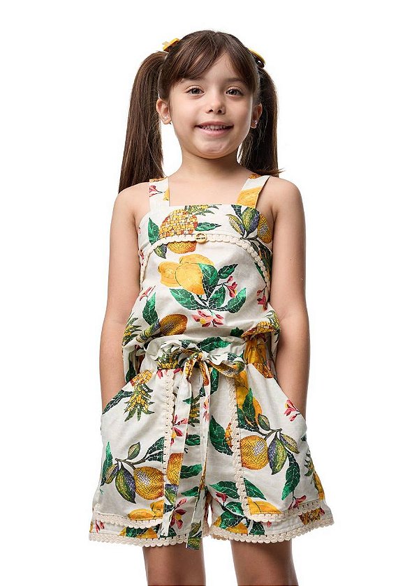 Conjunto Shorts E Bata Mosaico Pomar Teen